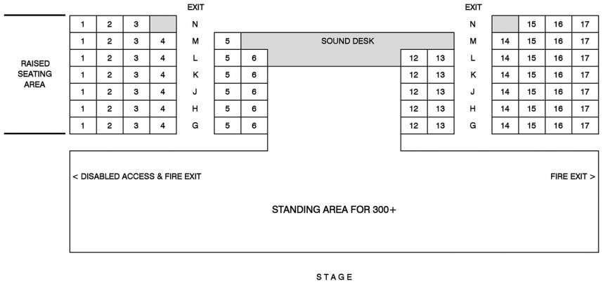 Tavistock Wharf Seating Plan for Standing Events